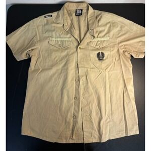 Enyce Vintage Y2K‎ 90s VTG Urban Hip Hop Tan Khaki Button Down Medium Streetwear